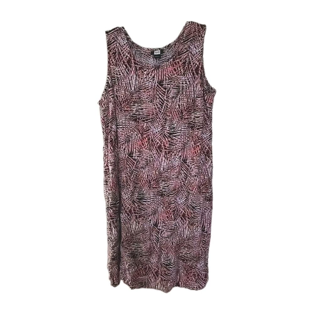 Studio 1940 Burgundy Abstract Sleeveless Midi Tank Dress Womans Plus‎ Size 22/24